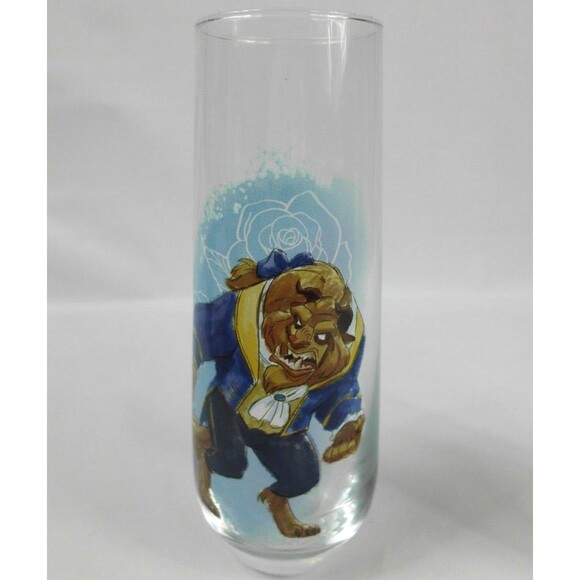 Disney Princess Beauty and the Beast 9 oz Stemless Fluted Glasses Set of 2 - Picture 3 of 5